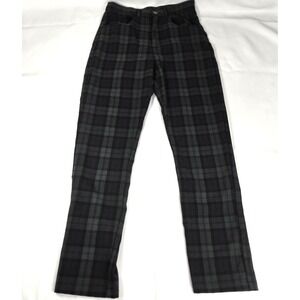 Brandy Melville Plaid‎ Pants High Waisted Straight Leg 26x27 eGirl dark academia